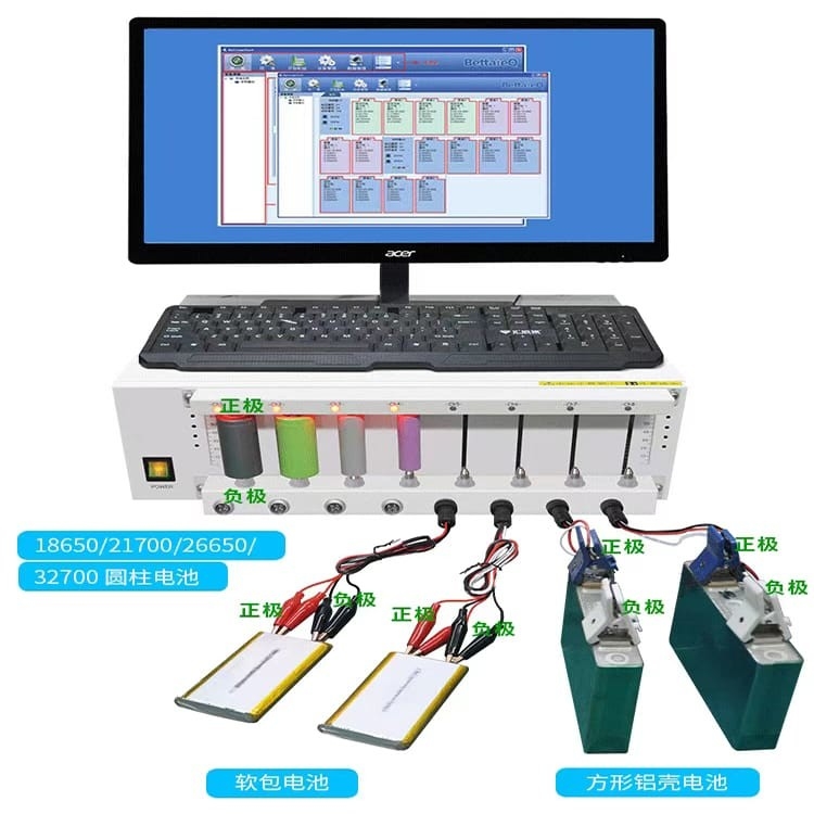 Máy phân loại tế bào pin 8 kênh cho pin di động hình trụ đồng xu