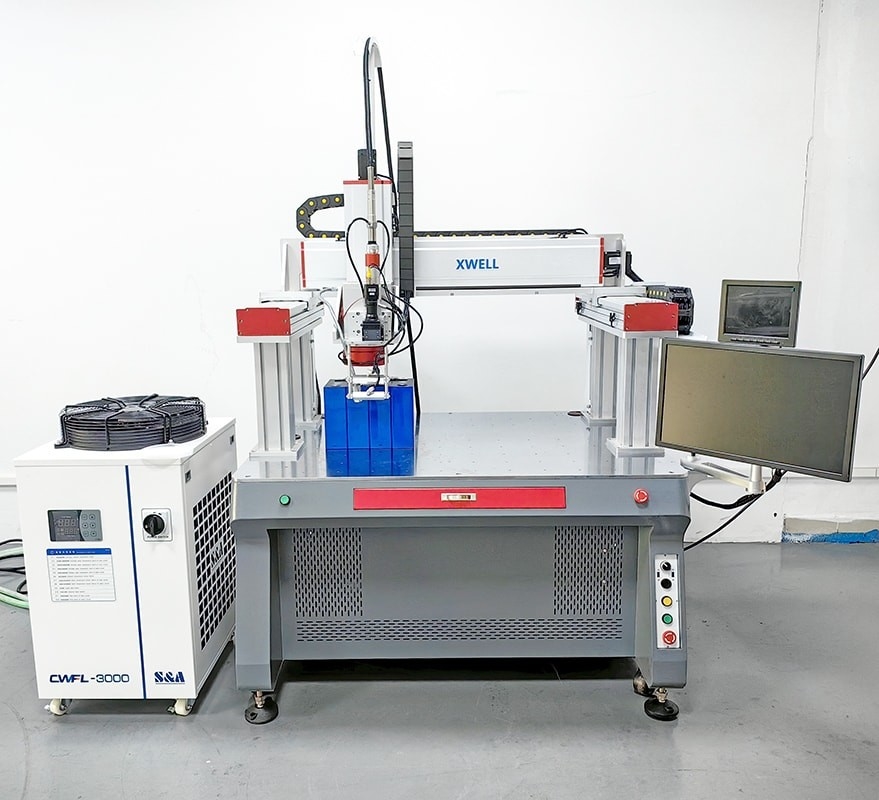 Máy hàn điểm 1000W Gantry Máy hàn laser sợi Lithium Ion liên tục