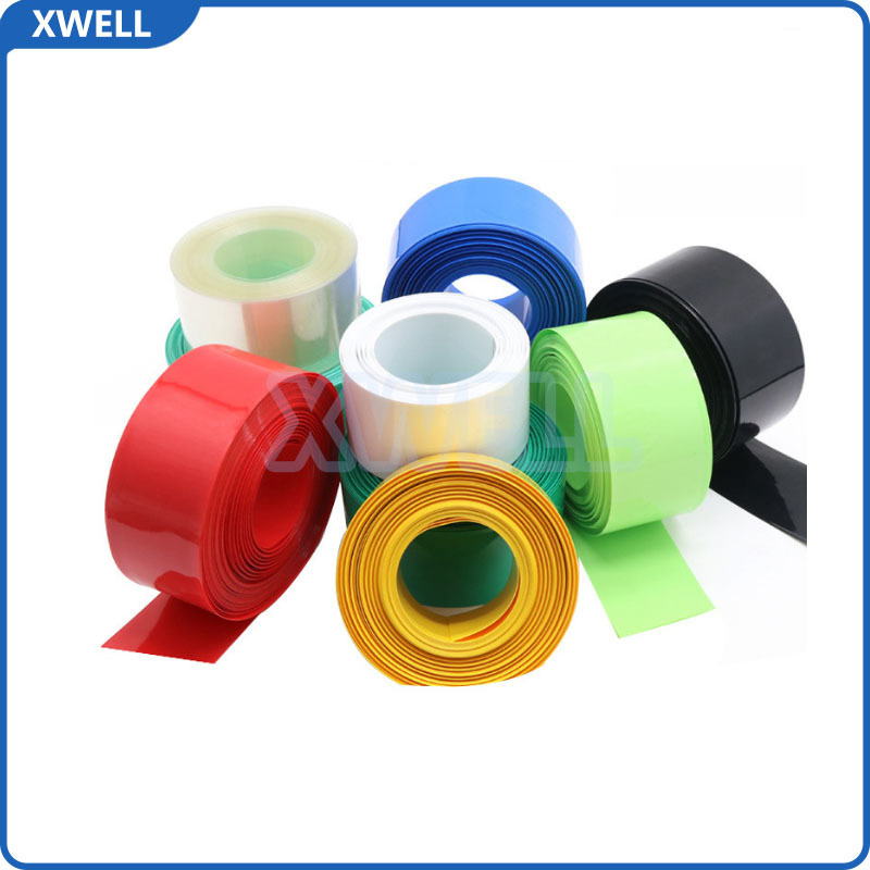 Colorful Pvc Heat shrink packaging 5Mm-600Mm Flat Width Battery Skin Heat Shrinkable Film Cover For Batteries