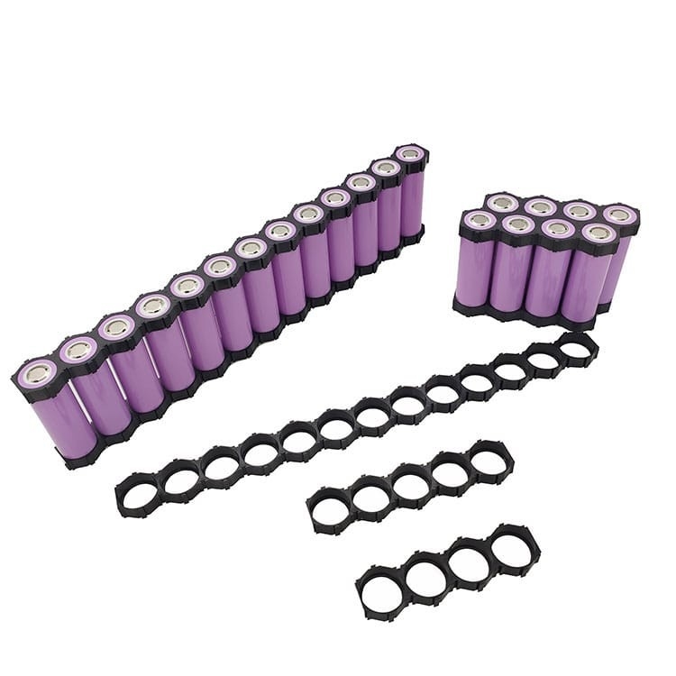Giá đỡ pin ABS 18650 hình trụ 2 Cell 6P 10P Kích thước 13P Màu đen