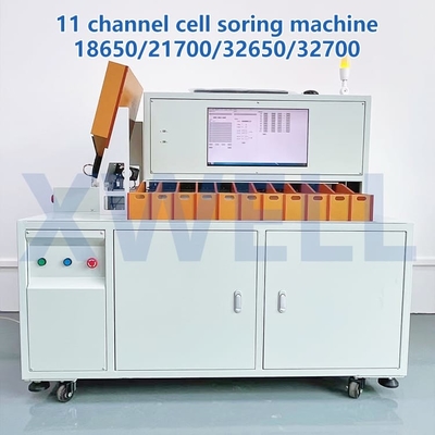 Máy phân loại pin hình trụ 11 kênh 18650 26650 32650 21700 Máy phân loại pin